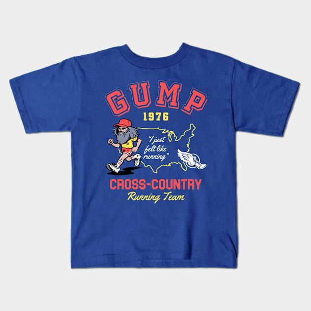 Team Gump Cross Country Team Kids T-Shirt by Three Meat Curry